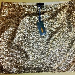 Gold Sequin Mini Skirt